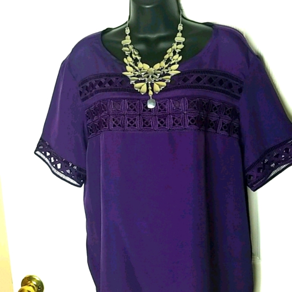Anne Klein, 1-16, purple Tee, size XL - Picture 4 of 5